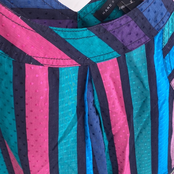Marc By Marc Jacobs - Multicolor Striped Cotton Blend Top, Size 2, NWOT - Picture 4 of 12
